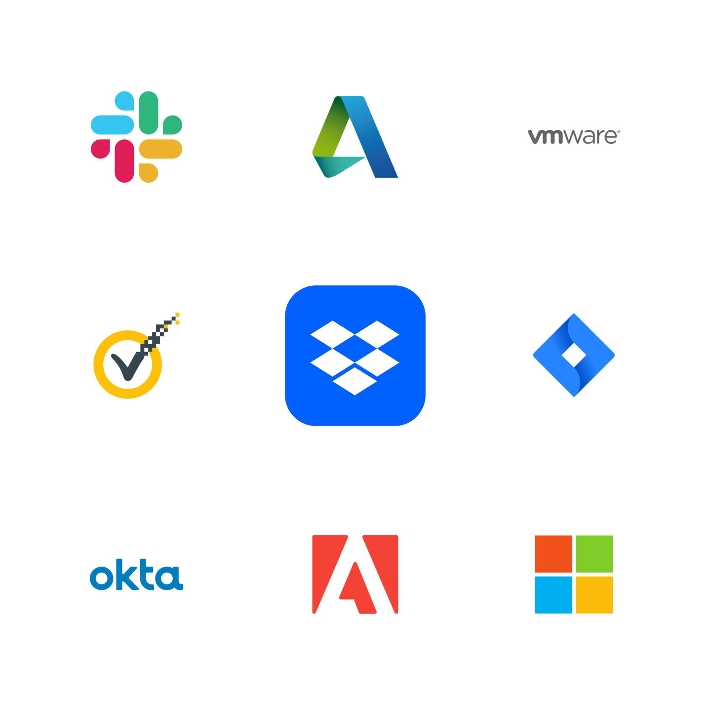 Ikony aplikacji, z którymi integruje się Dropbox