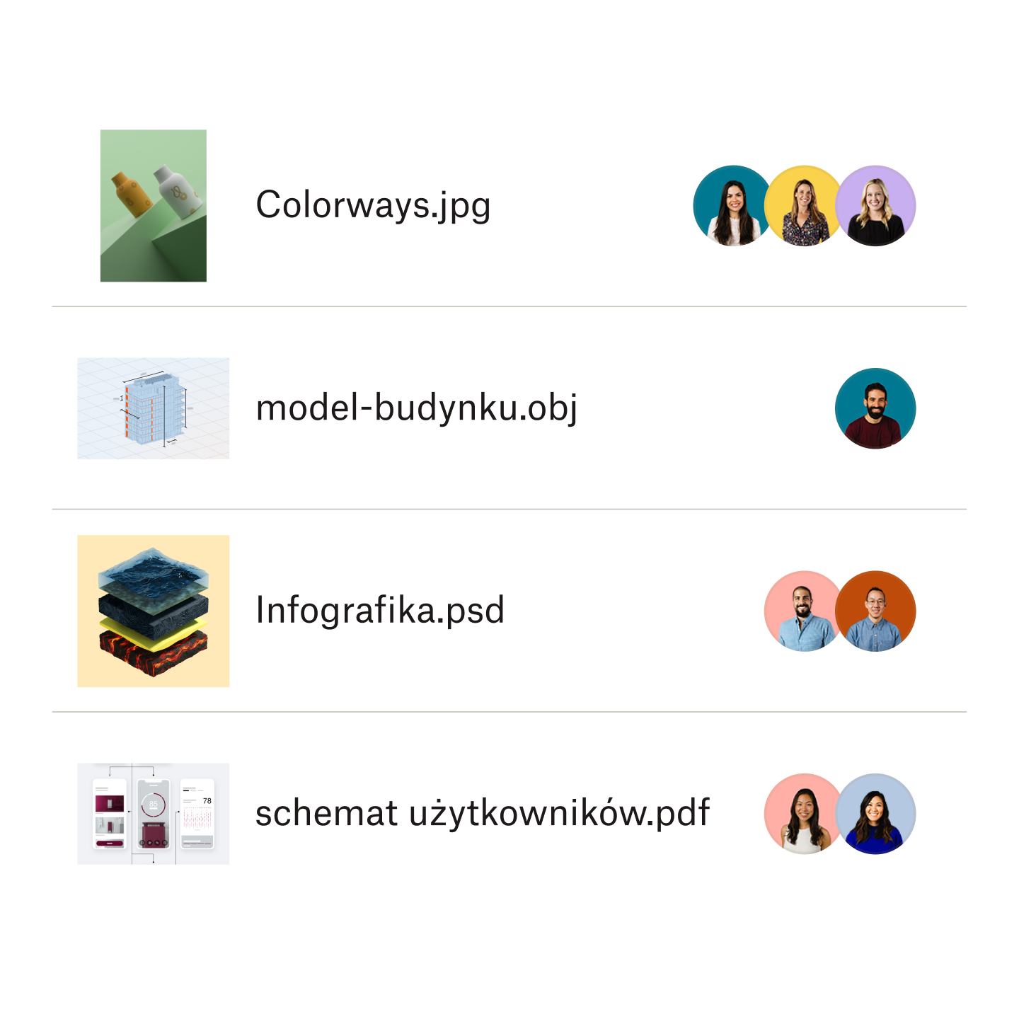 Podgląd różnych typów plików