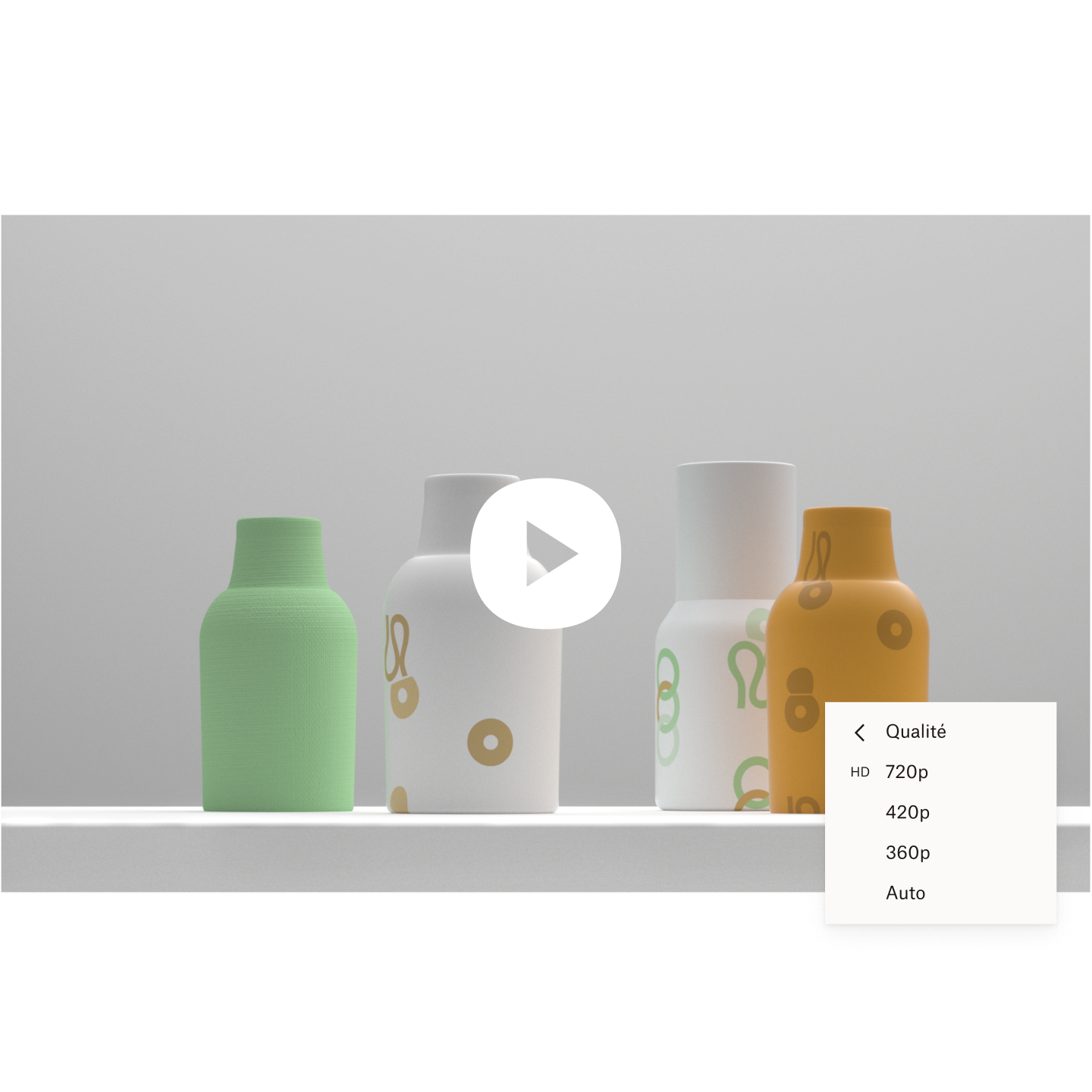 Une capture d’écran d’une vidéo proposant diverses options de résolution.