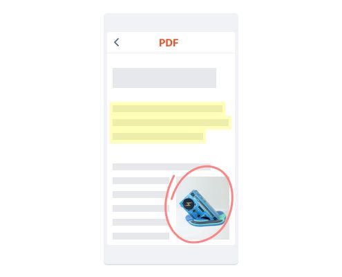 Czerwony okrąg narysowany wokół obrazu w pliku PDF