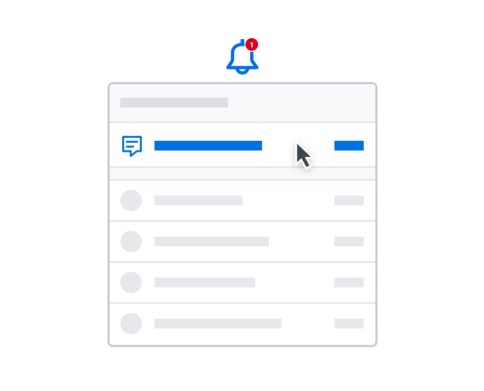 De waarschuwingsinterface in Dropbox met een nieuwe opmerking in blauw gemarkeerd op een document