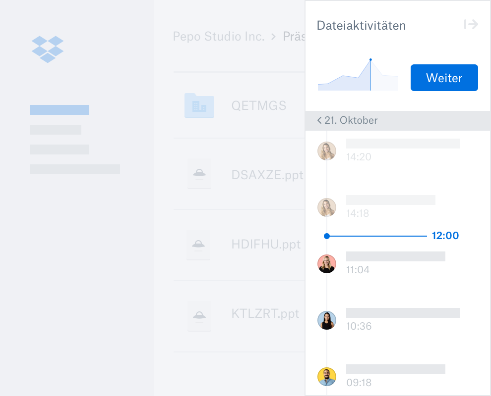Nutzer, der mit Dropbox Rewind einen gelöschten Ordner wiederherstellt