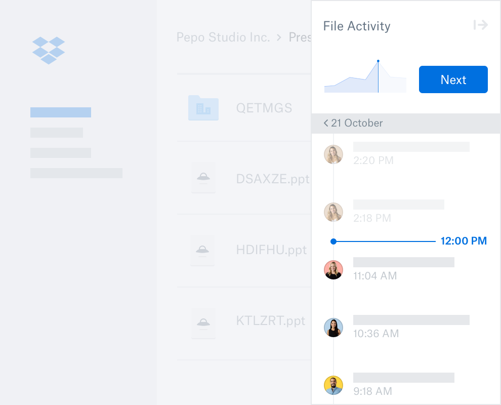 User restoring a deleted folder using Dropbox Rewind