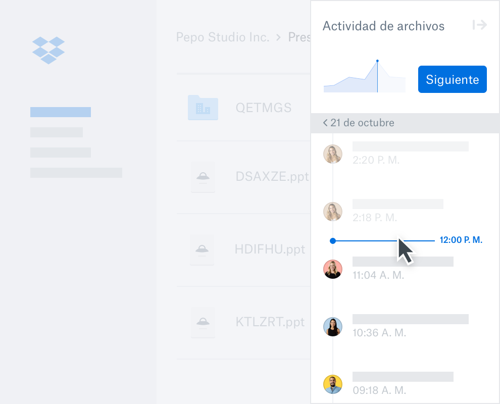 Usuario que restaura una carpeta borrada usando Dropbox Rewind