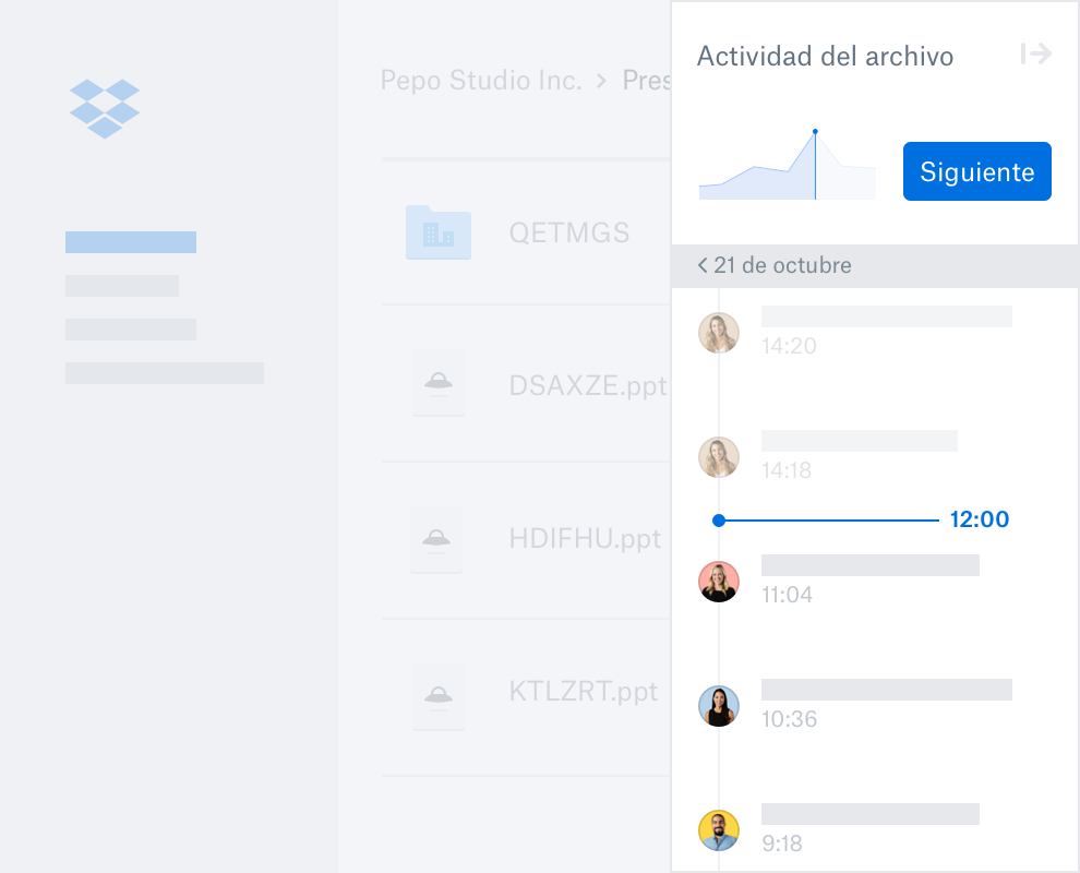 Usuario restaurando una carpeta eliminada con el Rebobinado de Dropbox