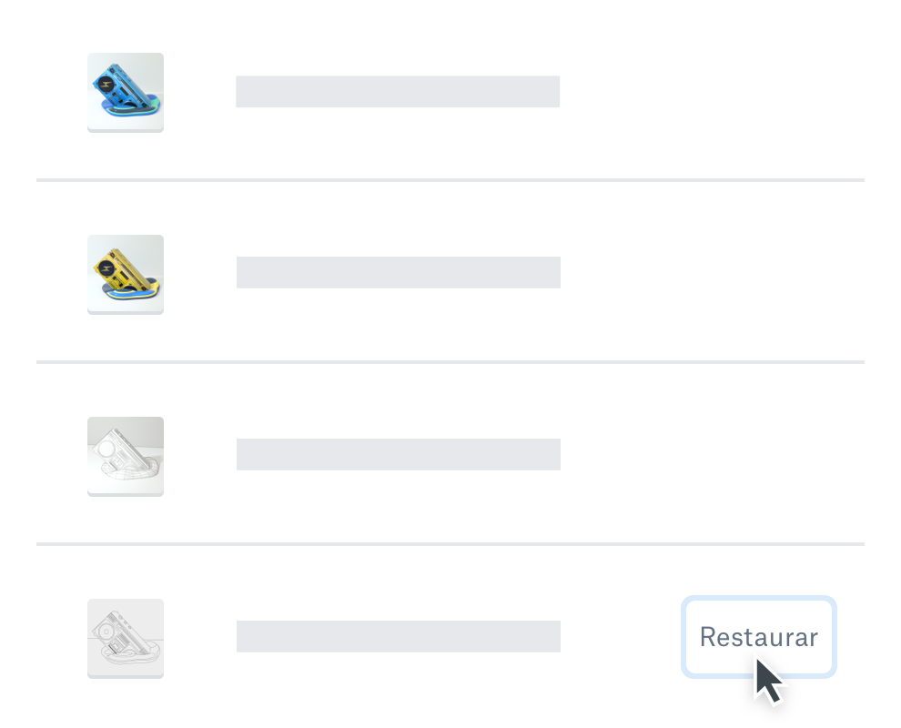 Usuario restaurando la versión anterior de un archivo