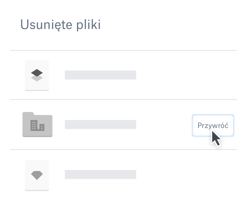 Użytkownik przywraca usunięty folder