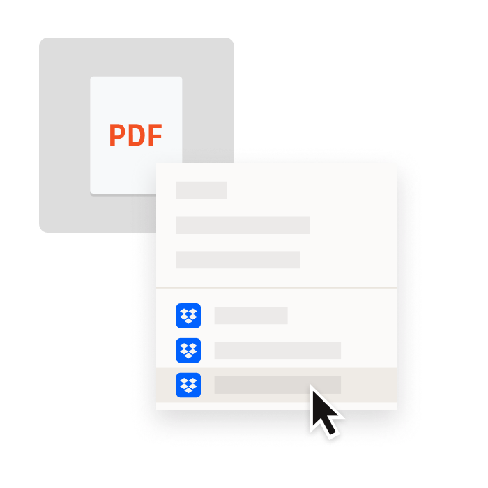 Пользователь добавляет файл PDF в Dropbox.