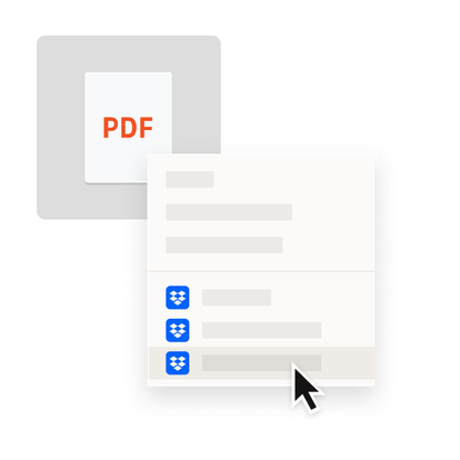 A user adding a PDF file to Dropbox