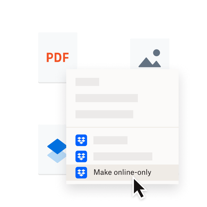 A user making a PDF file online-only to save space