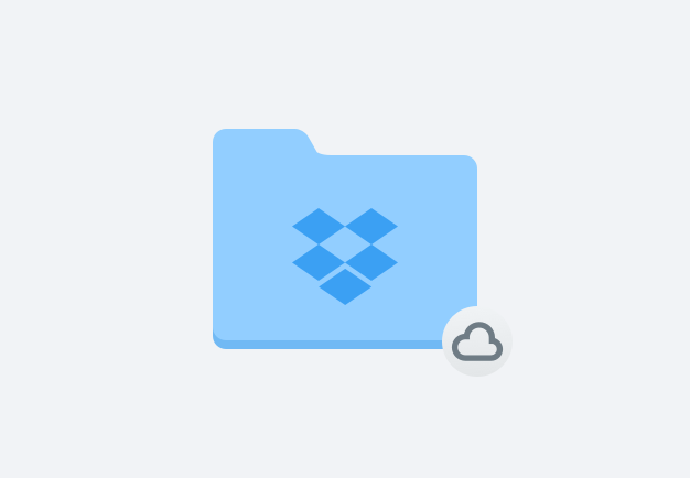 클라우드 아이콘이 있는 Dropbox 폴더