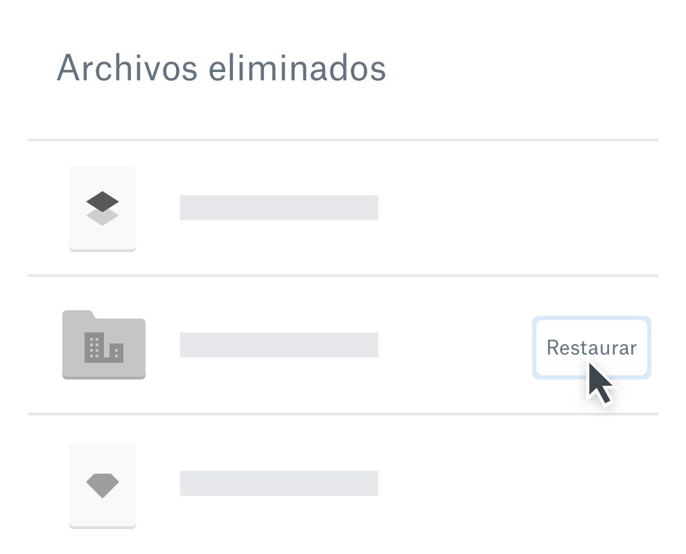 Un usuario haciendo clic en el botón de restauración para recuperar un archivo borrado