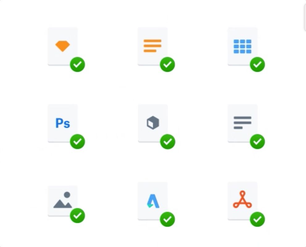 A collection of files with green ticks