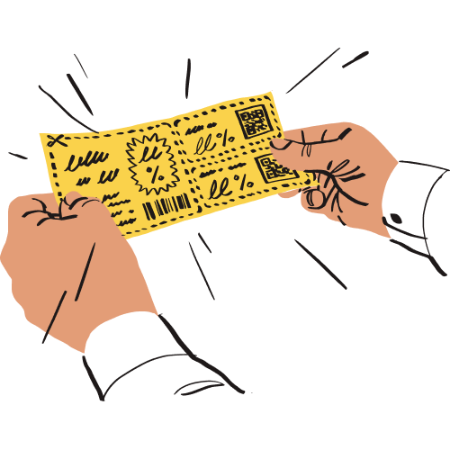 A person holds a coupon.