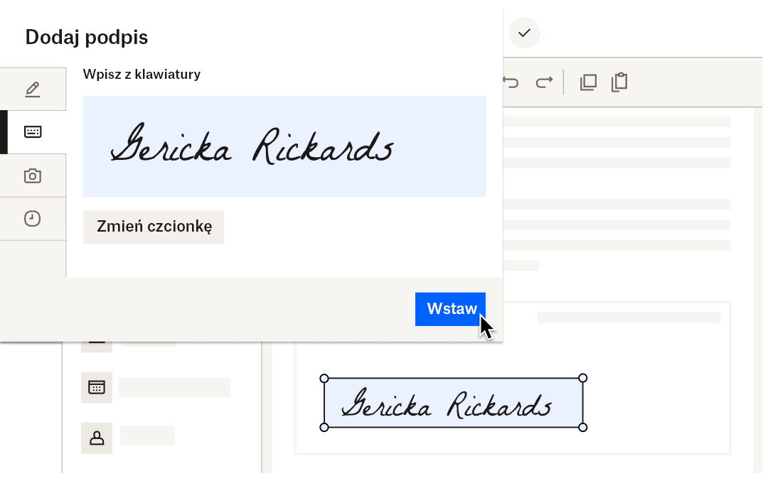 Podpis elektroniczny umieszczany w umowie elektronicznej
