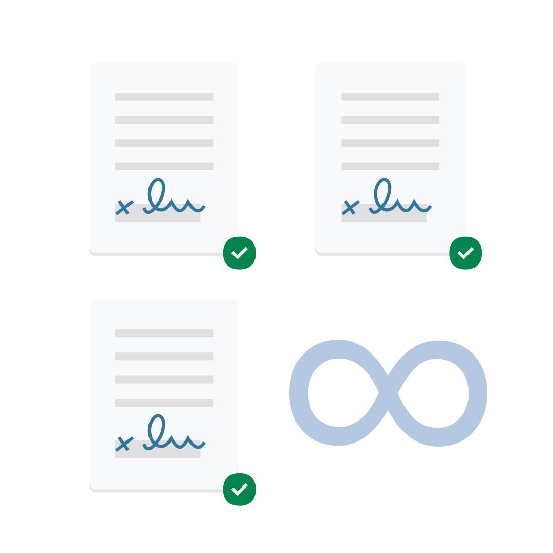 Icons of signed documents