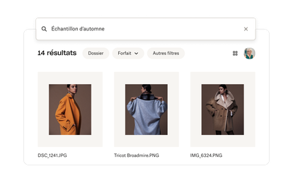Écran de recherche dans Dropbox