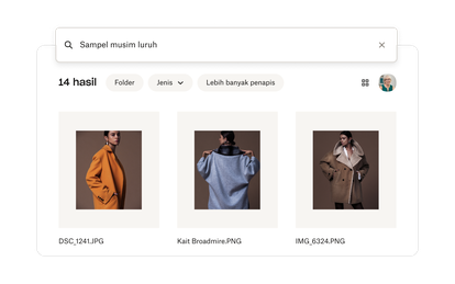 Cari skrin dalam Dropbox