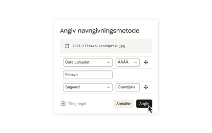 Organiser skærmen i Dropbox
