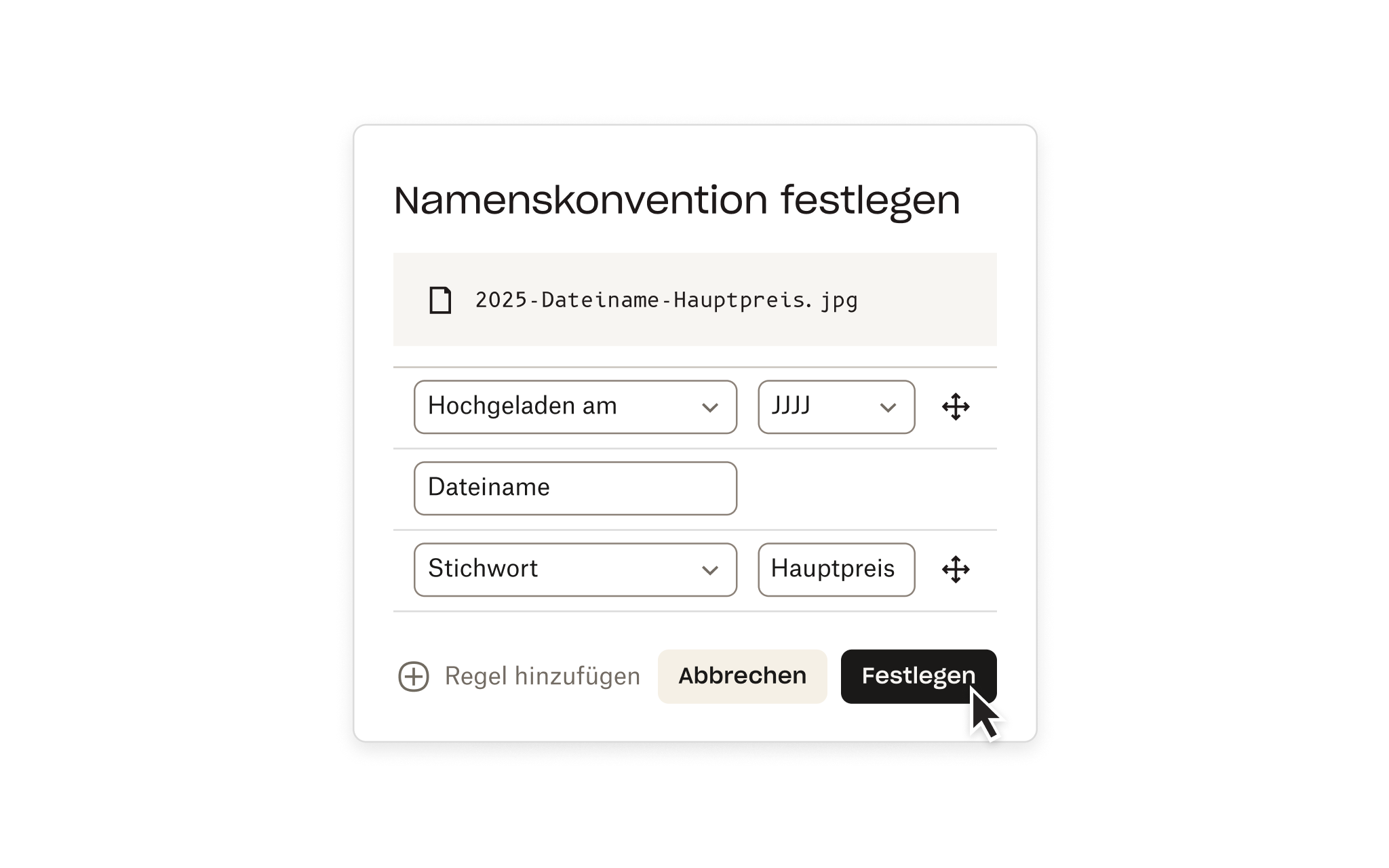 Organisationsbildschirm in Dropbox