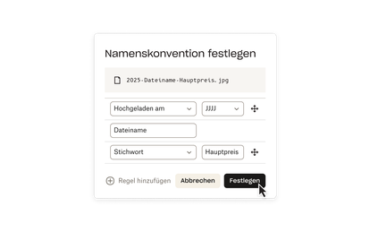 Organisationsbildschirm in Dropbox