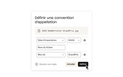 Écran d’organisation dans Dropbox