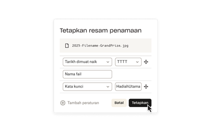 Susun skrin dalam Dropbox