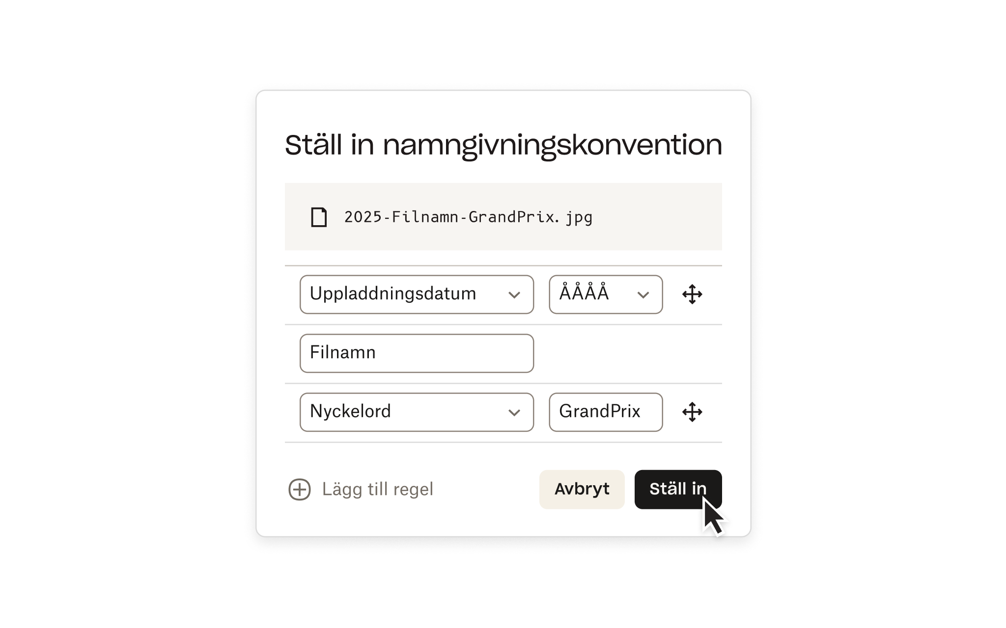 Organisera skärmen i Dropbox