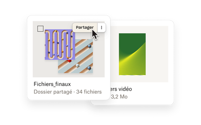 Écran de partage dans Dropbox