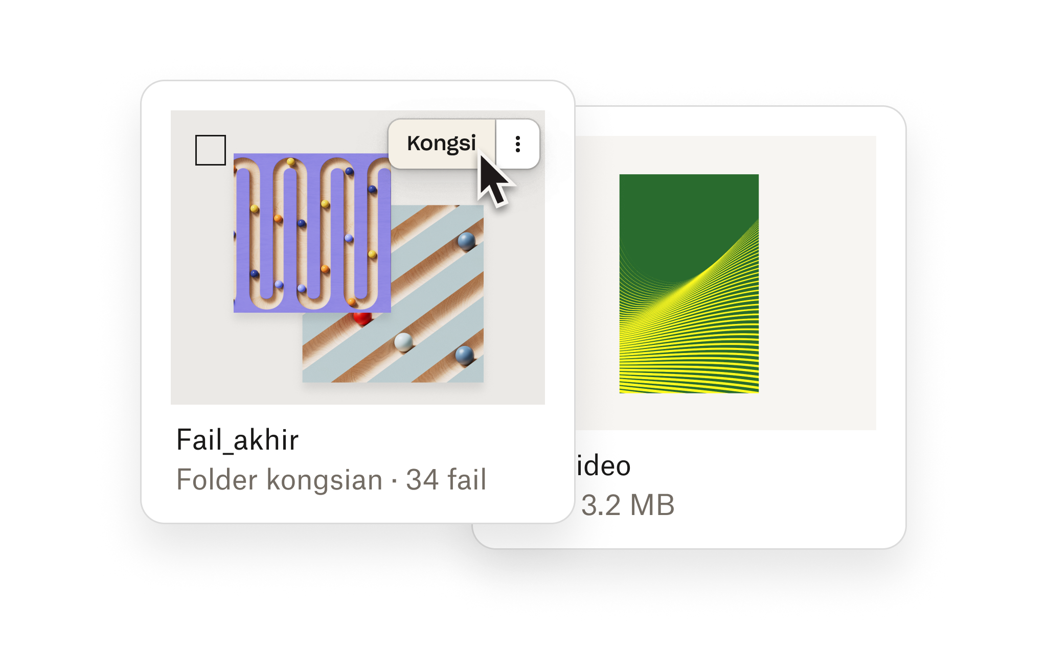 Kongsi skrin dalam Dropbox