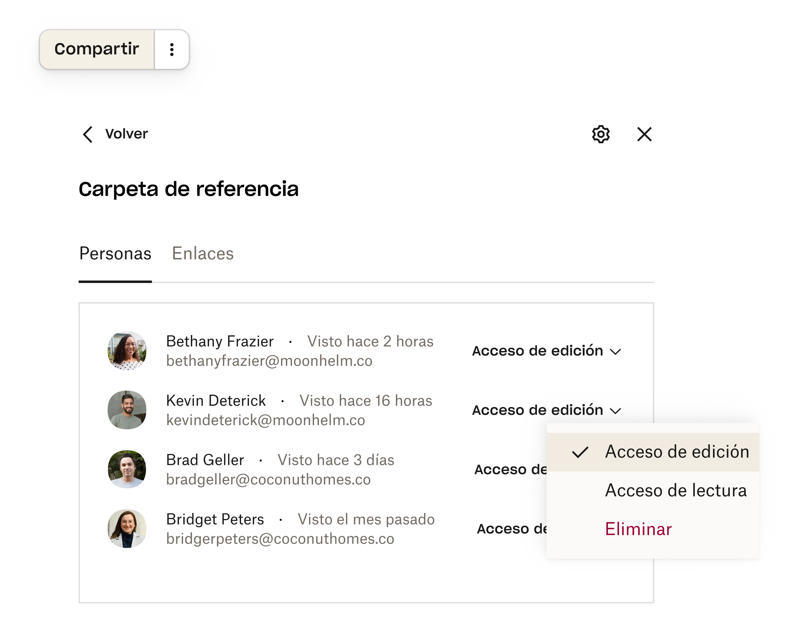 Pantalla de seguridad en Dropbox