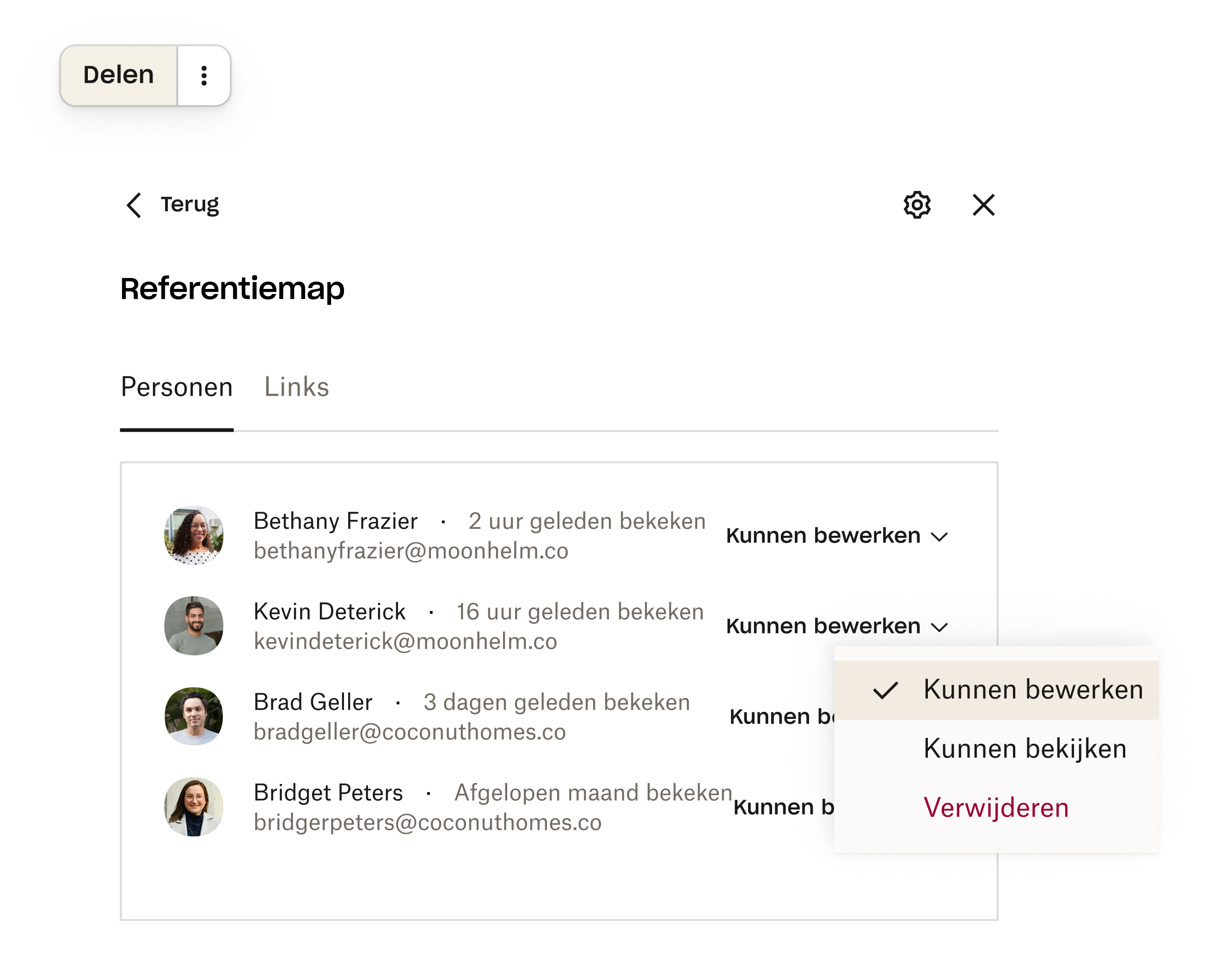 Beveiligingsscherm in Dropbox