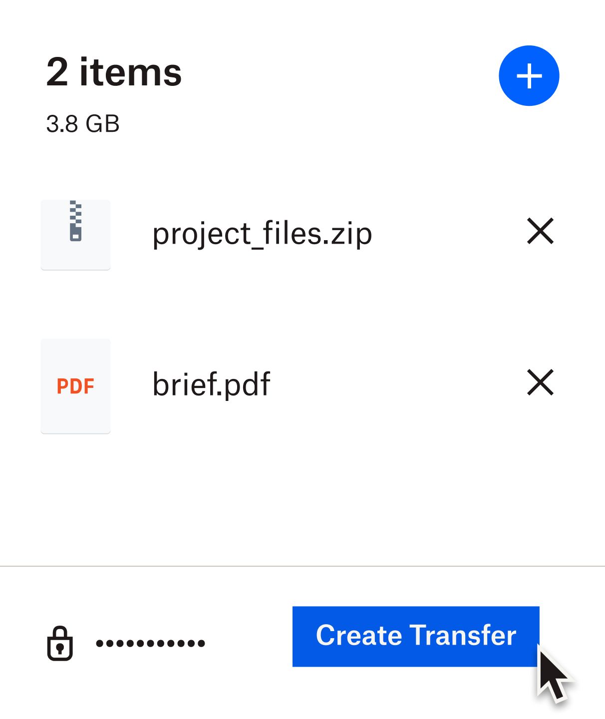 send a large file using dropbox