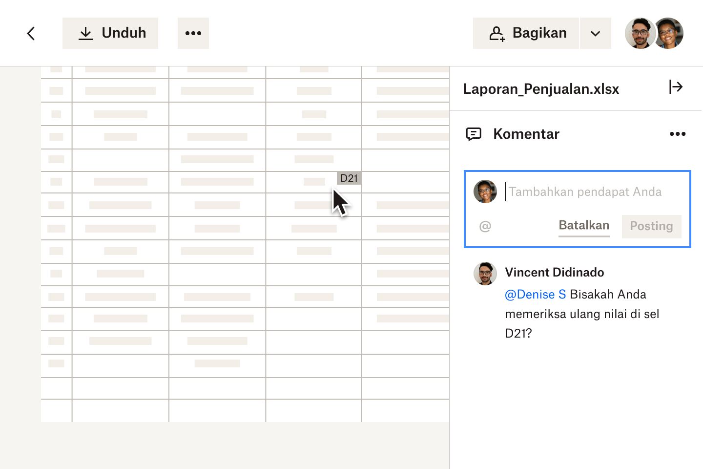 UI pratinjau jenis file di Dropbox