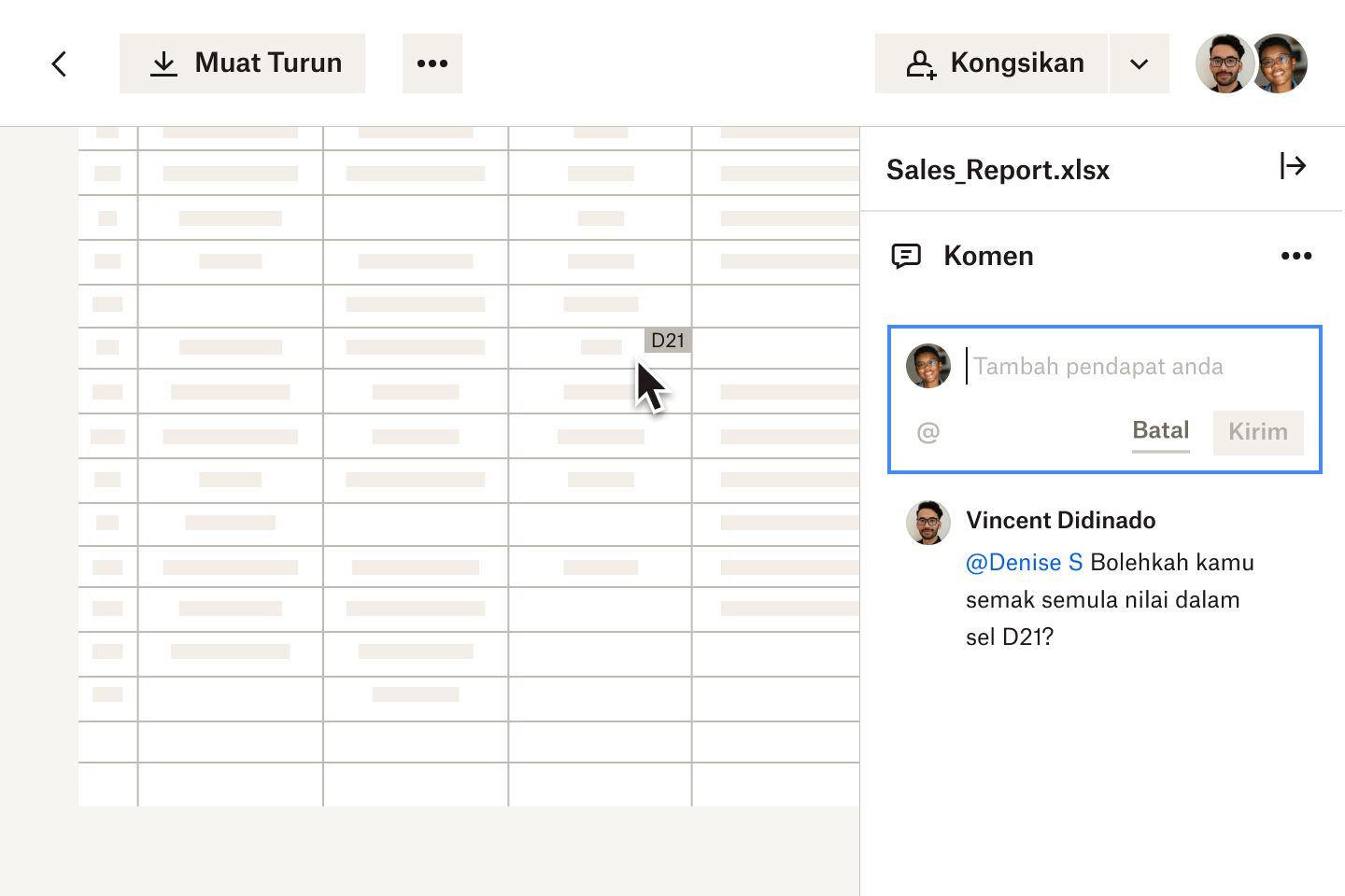 Pratonton UI jenis fail dalam Dropbox