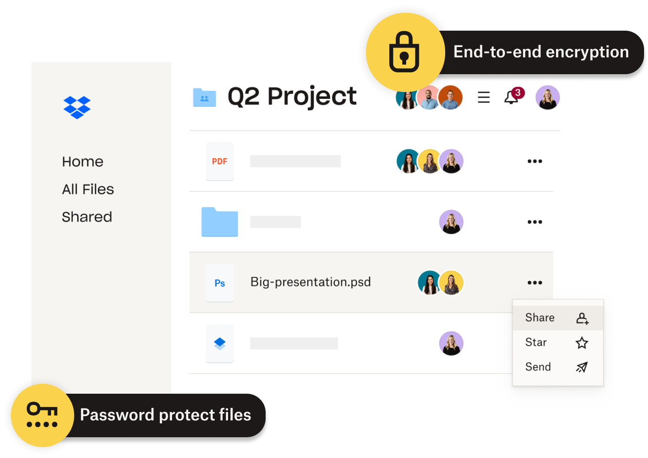 Sharing a file in Dropbox