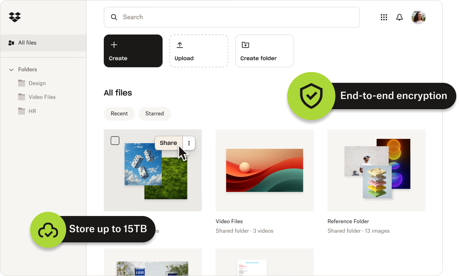 Sharing a file in Dropbox