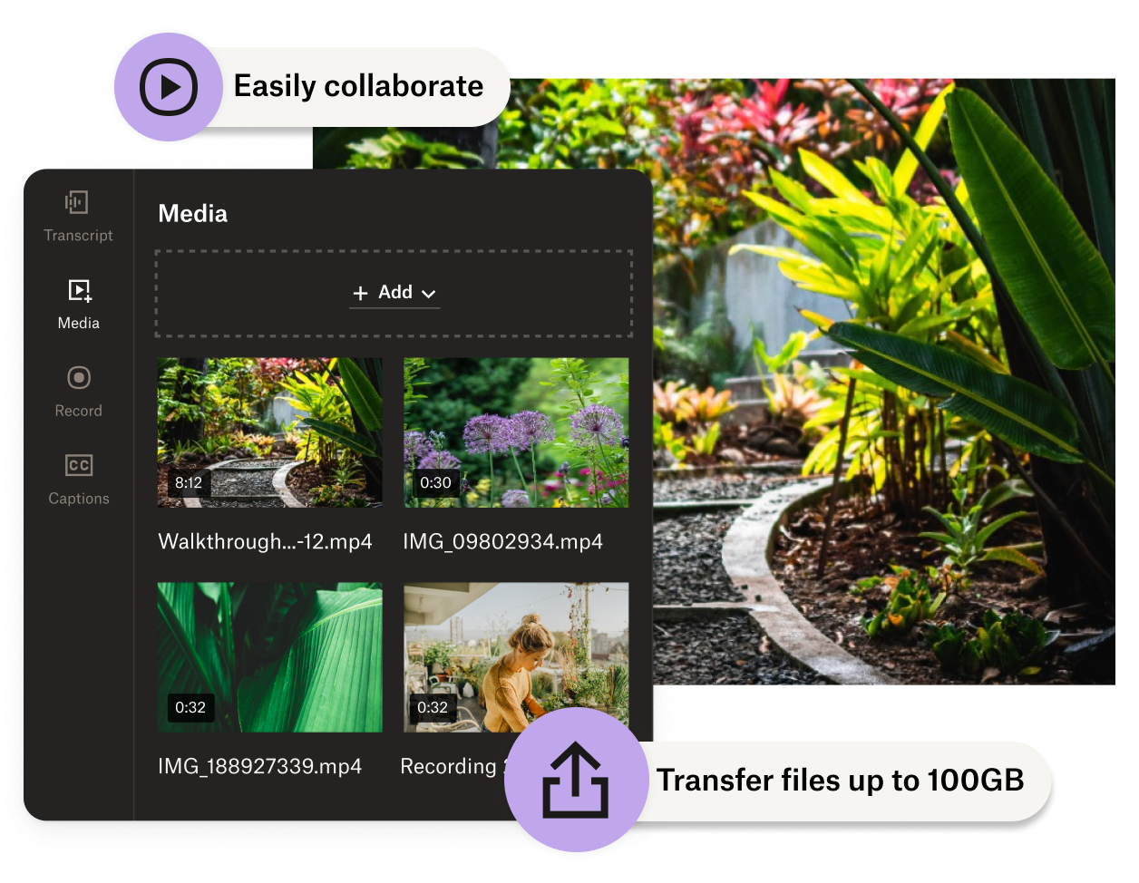 Dropbox video editing interface