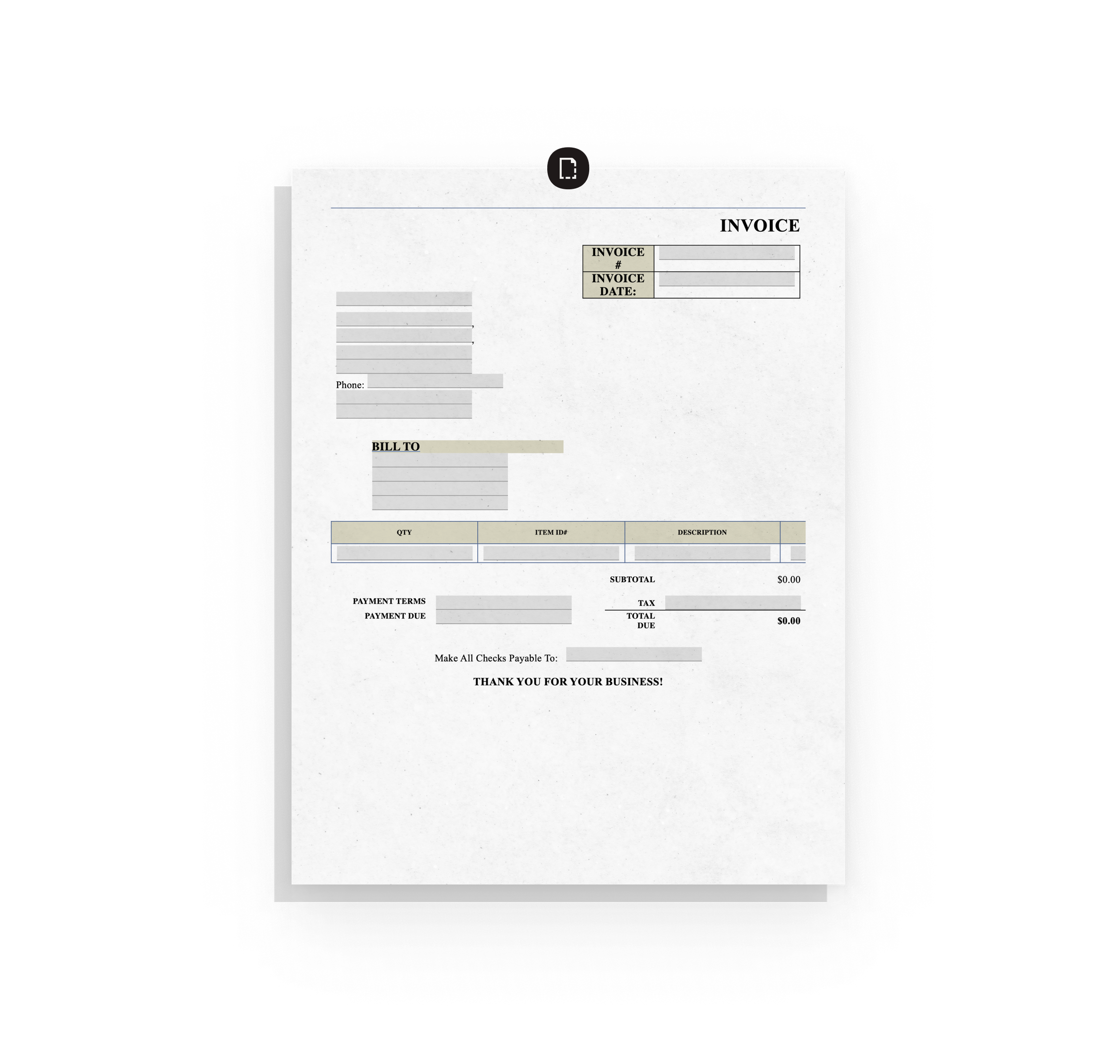 Invoice forms