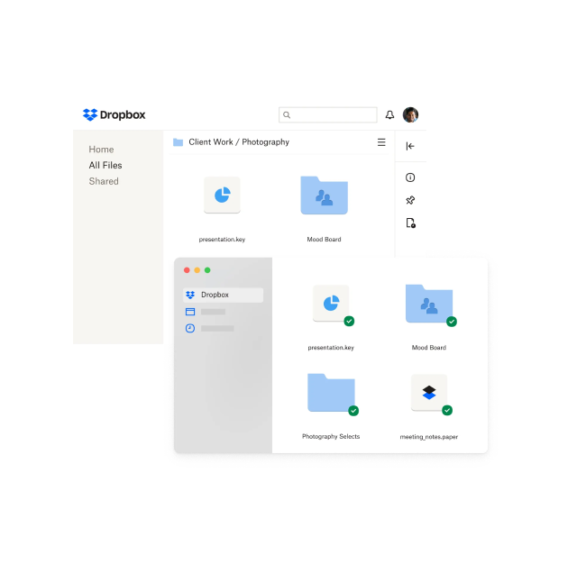 A collection of files and folders saved within Dropbox