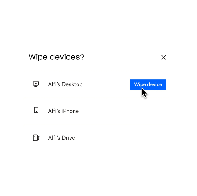 Wipe devices UI