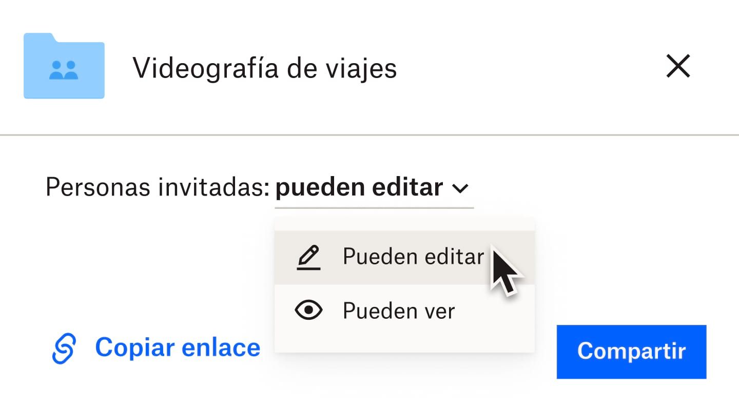 Usuario seleccionando &quot;puede editar&quot; en un archivo que comparte con otros usuarios