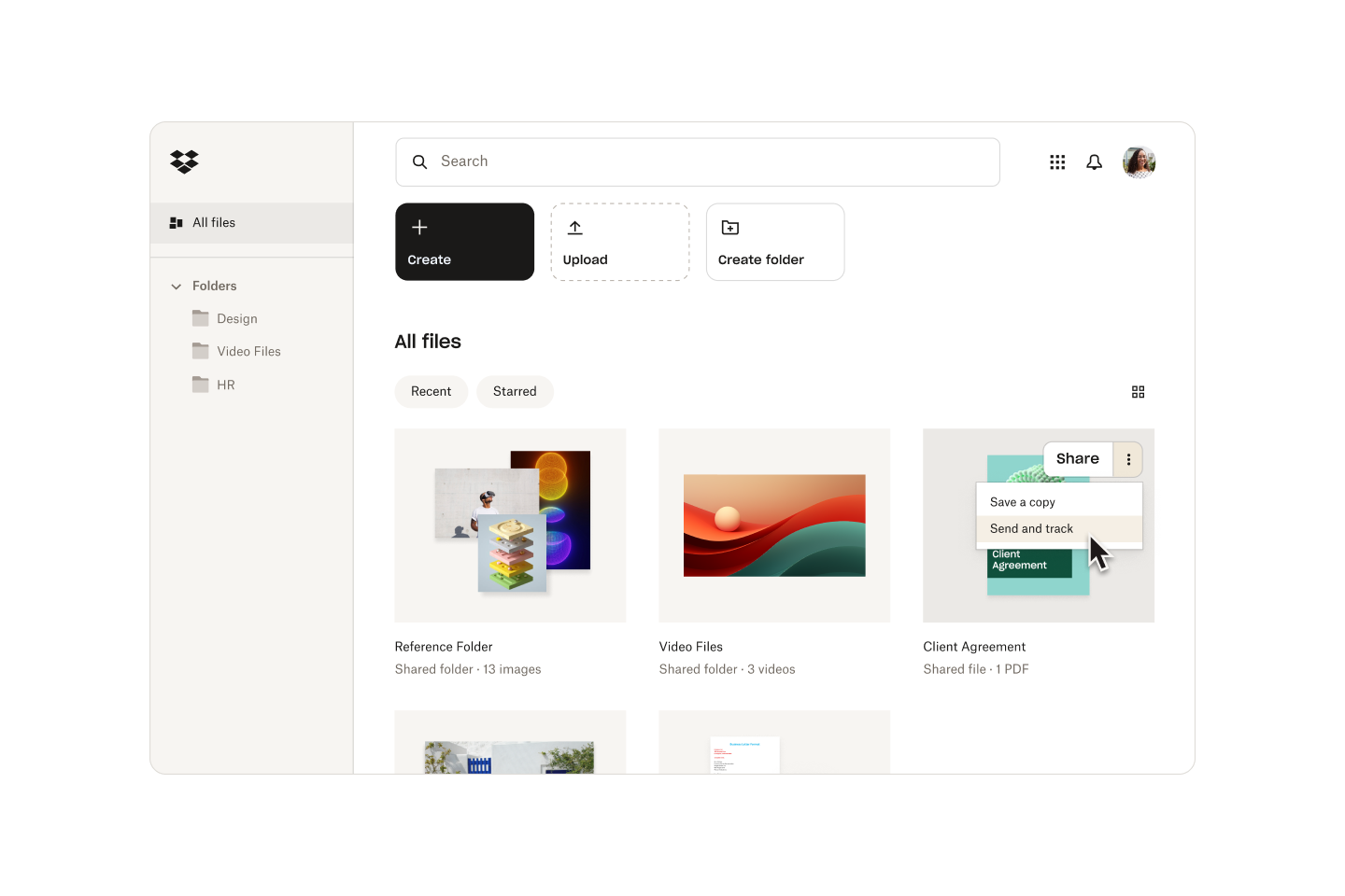 Un breve recorrido que muestra las capacidades de las distintas funciones de Dropbox.