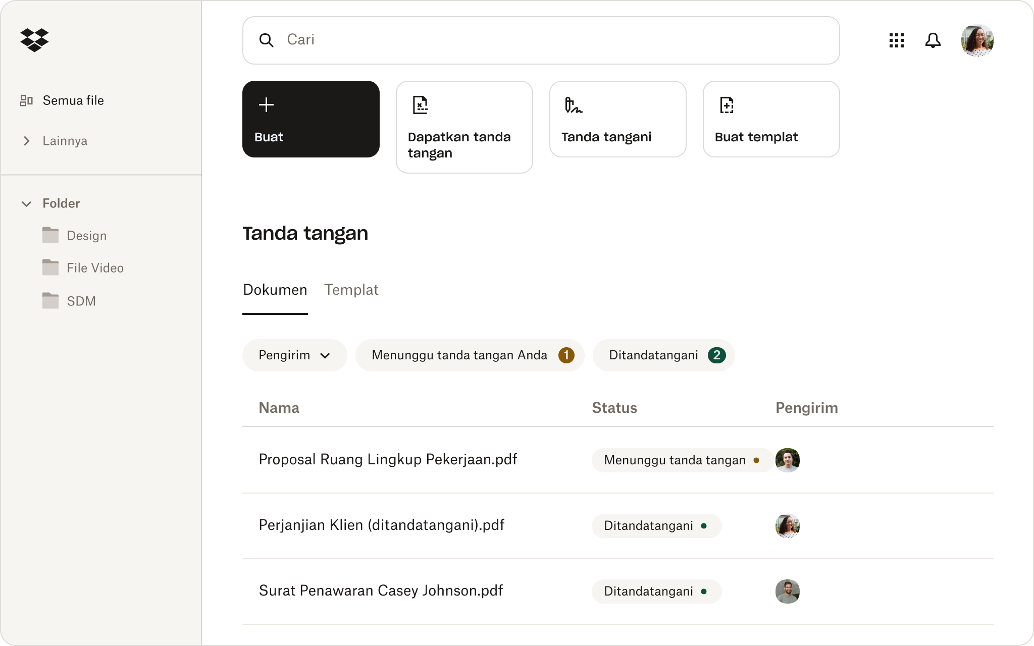 Layar tanda tangan