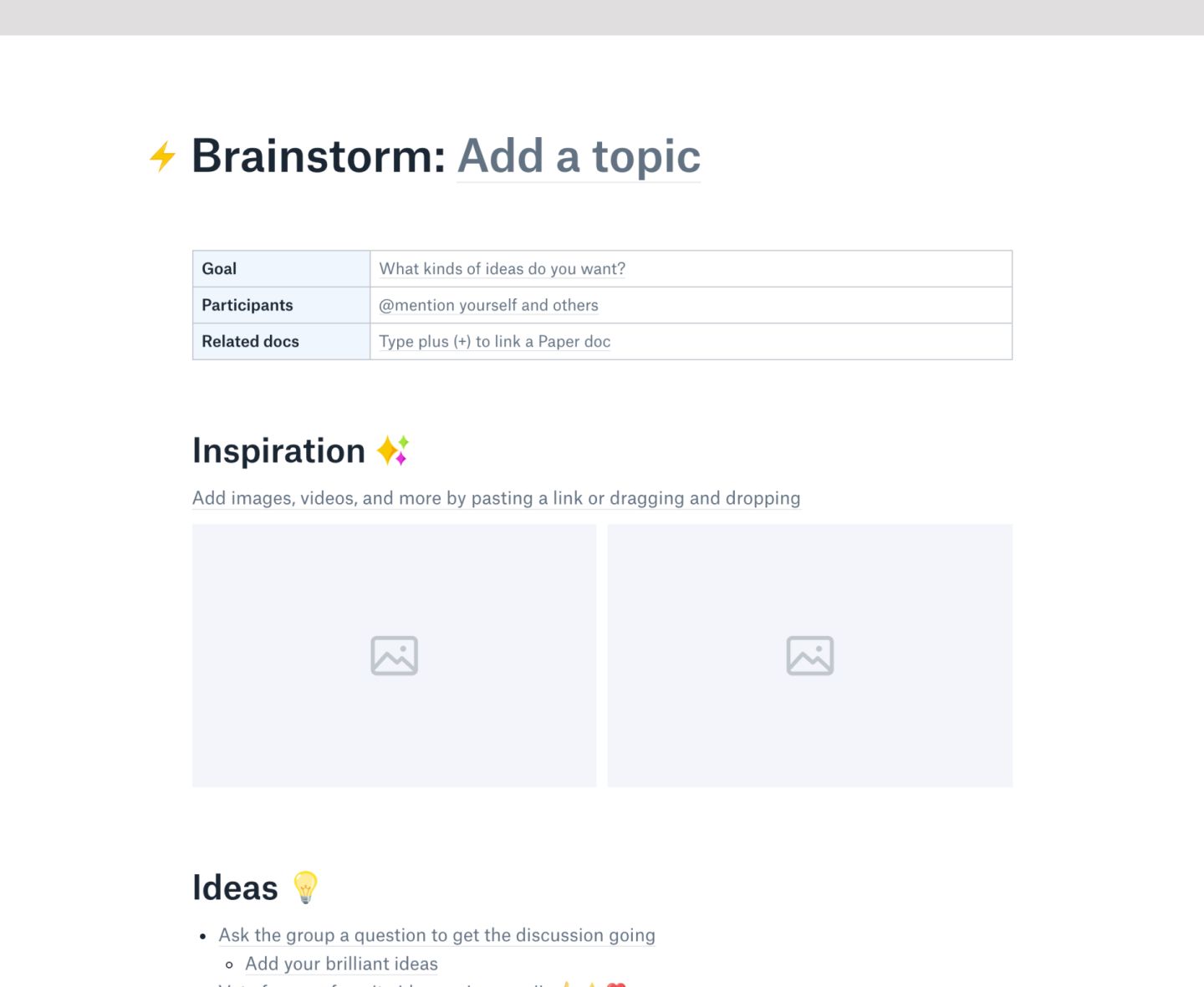Brainstorming template