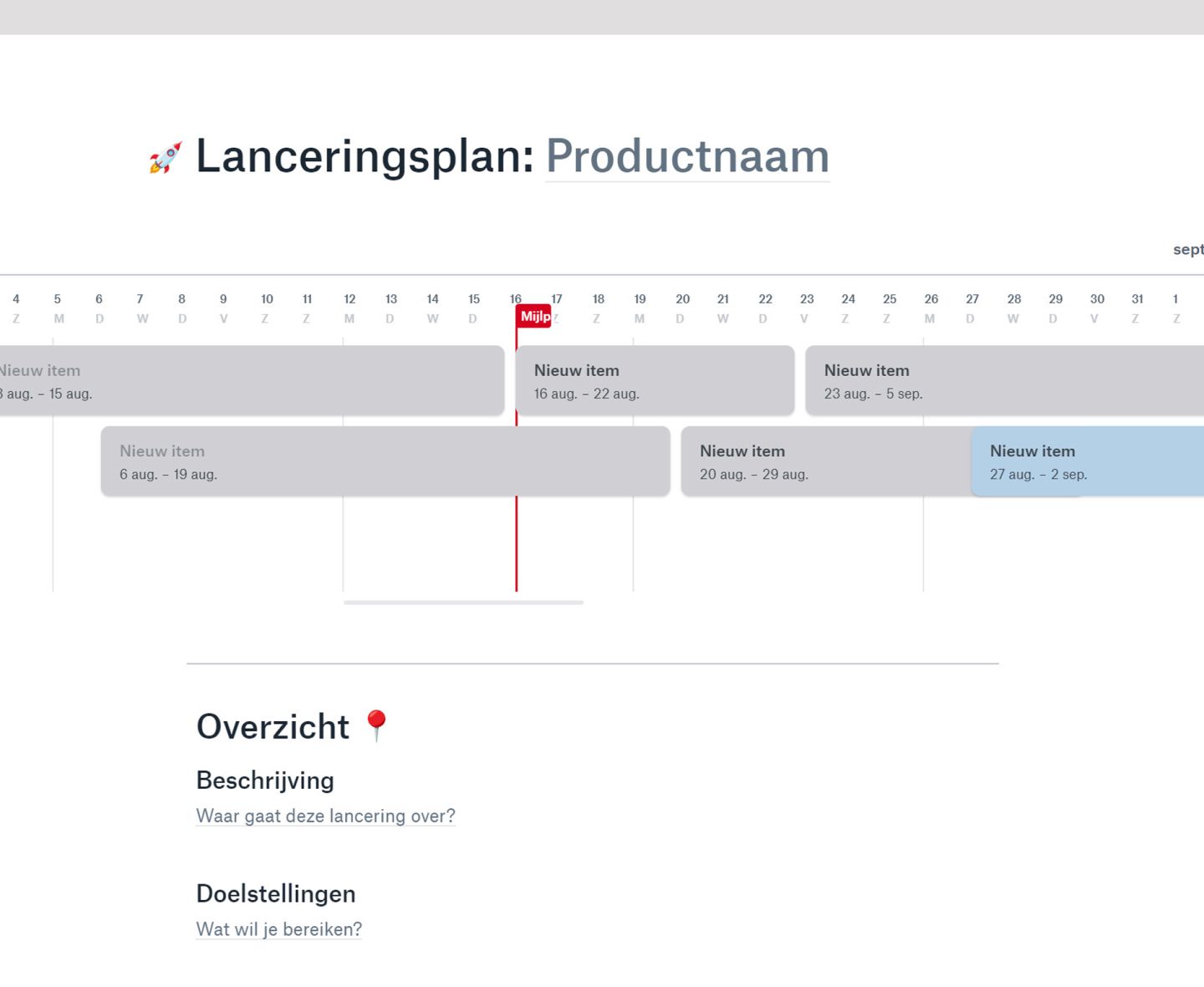 Sjabloon voor productlancering