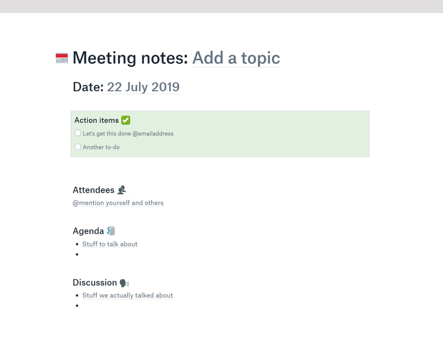 Meeting notes template
