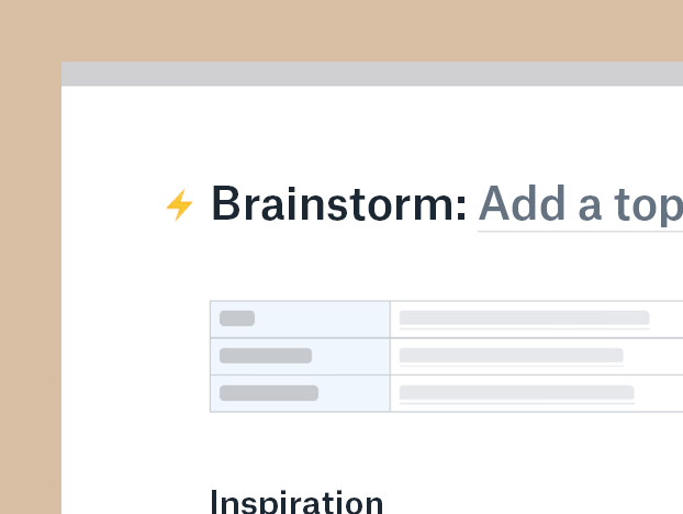 Brainstorming template