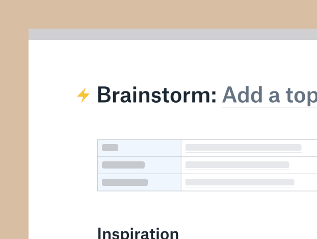 Brainstorming template