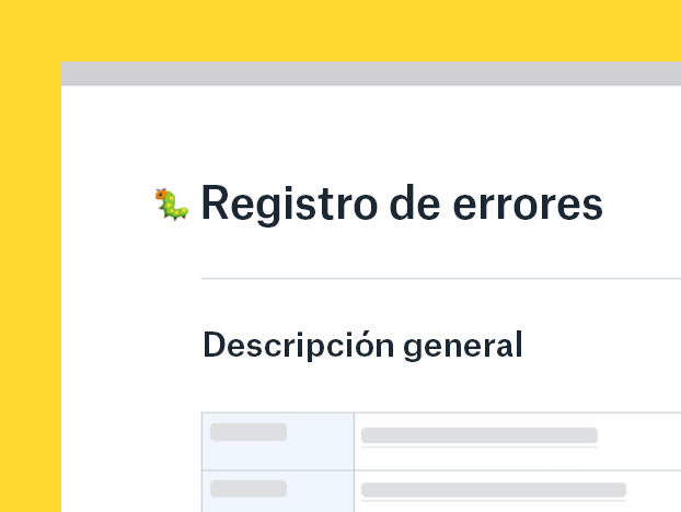 Plantilla de registro de errores